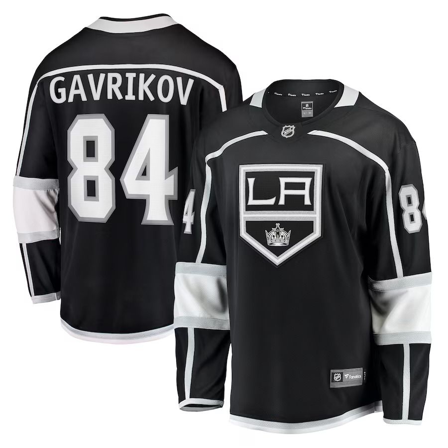 Men Los Angeles Kings #84 Vladislav Gavrikov Fanatics Branded Black Home Breakaway NHL Jersey